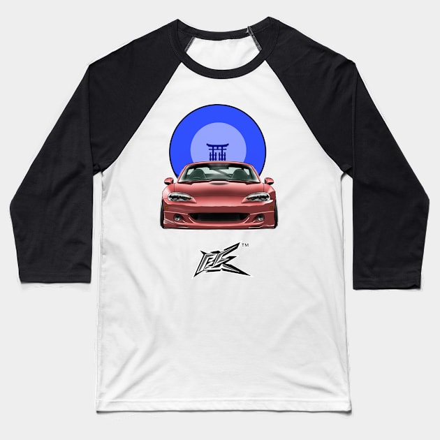 MAZDA MIATA NB STANCED PINK CHROME Baseball T-Shirt by naquash